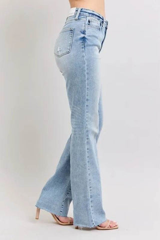 Judy Blue Full Size Mid Rise Light Wash Dad Jeans Plus Size - Just Believe Boutique