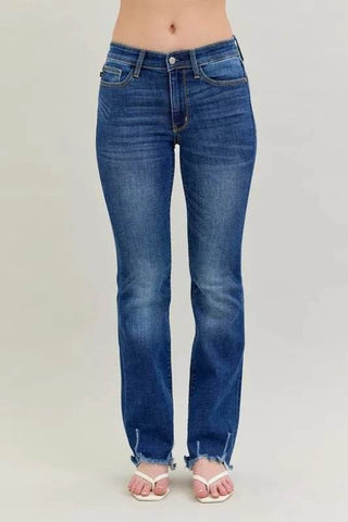 Judy Blue Full Size Mid-rise Non-distressed Hem Bootcut Jeans Plus Size - Just Believe Boutique
