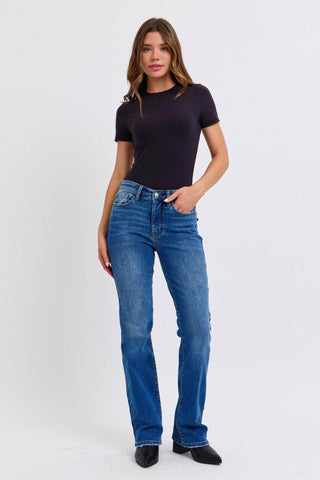 Judy Blue Full Size Run Mid-Rise Bootcut Jeans with Thermal Lining - Just Believe Boutique