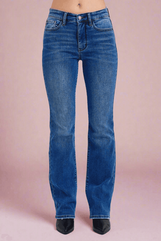 Judy Blue Full Size Run Mid-Rise Bootcut Jeans with Thermal Lining - Just Believe Boutique