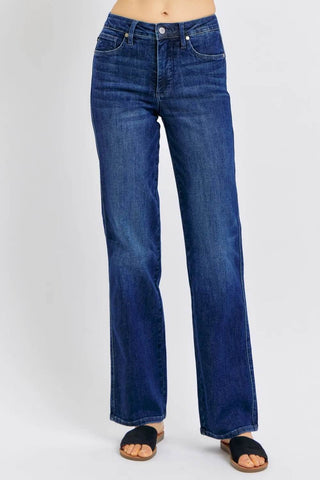 Judy Blue Full Size Tummy Control Straight Jeans Plus Size - Just Believe Boutique