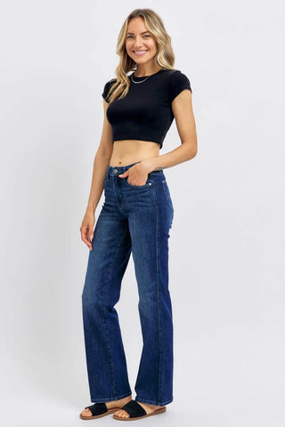 Judy Blue Full Size Tummy Control Straight Jeans Plus Size - Just Believe Boutique