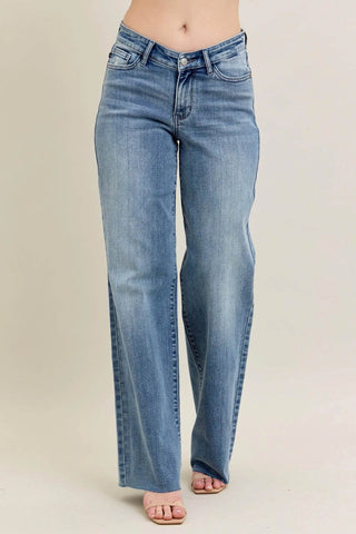 Judy Blue Full Size V - Front Baggy Jeans Plus Size - Just Believe Boutique