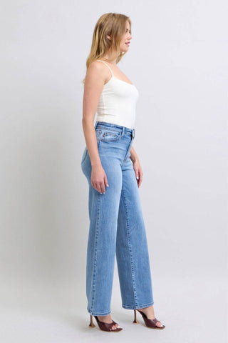 Judy Blue Full Size Wide Leg Jeans with Pockets - Just Believe Boutique