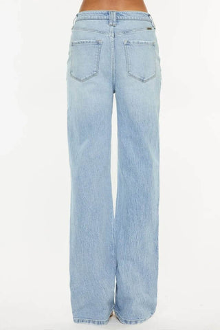 Kancan Distressed High Waist Straight Jeans - Just Believe Boutique