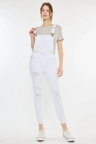 Kancan Distressed Skinny Denim Overalls - Just Believe Boutique