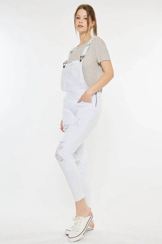 Kancan Distressed Skinny Denim Overalls - Just Believe Boutique