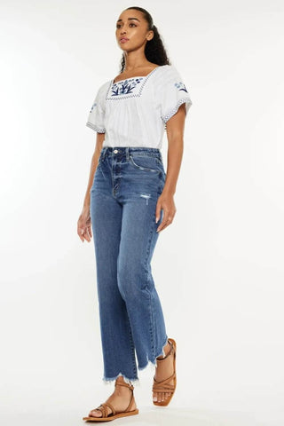 Kancan Full Size High Rise Slim Wide Leg Jeans - Just Believe Boutique