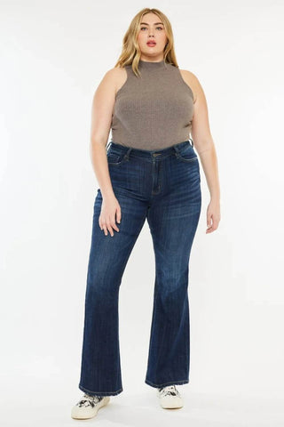 Kancan Full Size Mid Rise Flare Jeans - Just Believe Boutique
