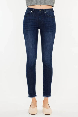 Kancan High-Rise Slim Fit Raw Hem Ankle Jeans - Just Believe Boutique