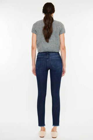 Kancan High-Rise Slim Fit Raw Hem Ankle Jeans - Just Believe Boutique