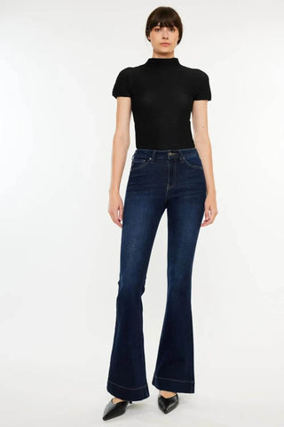 Kancan High Rise Slim Flare Jeans - Just Believe Boutique