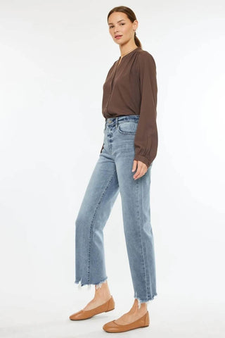 Kancan High Rise Slim Wide Leg Jeans - Just Believe Boutique