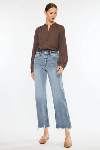 Kancan High Rise Slim Wide Leg Jeans - Just Believe Boutique