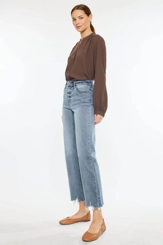 Kancan High Rise Slim Wide Leg Jeans - Just Believe Boutique