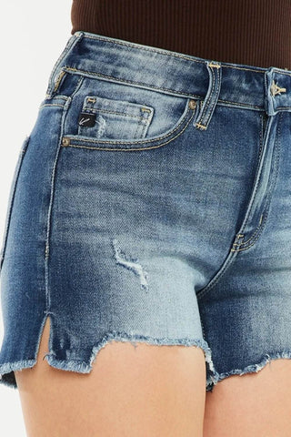 Kancan High Waist Raw Hem Denim Shorts - Just Believe Boutique