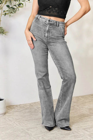 Kancan High Waist Slim Flare Jeans - Just Believe Boutique