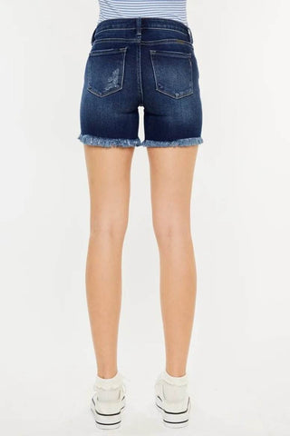 Kancan Mid Rise Button Fly Denim Shorts - Just Believe Boutique