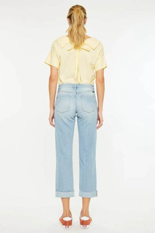 Kancan Mid Rise Distressed Boyfriend Jeans - Just Believe Boutique