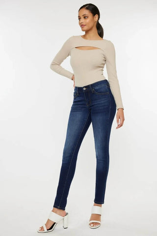 Kancan Mid Rise Gradient Skinny Jeans - Just Believe Boutique