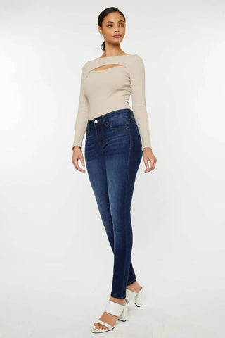 Kancan Mid Rise Gradient Skinny Jeans - Just Believe Boutique
