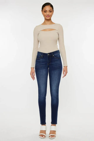 Kancan Mid Rise Gradient Skinny Jeans - Just Believe Boutique