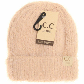 Kids Fuzzy Solid Beanie- C.C - Just Believe Boutique