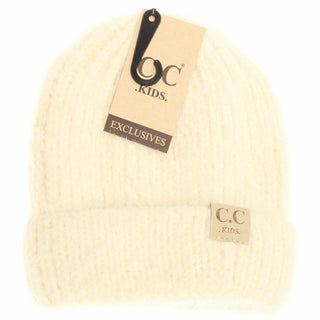 Kids Fuzzy Solid Beanie- C.C - Just Believe Boutique