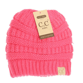 Kids Solid Fuzzy Lined CC Beanie - Just Believe Boutique