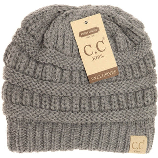Kids Solid Fuzzy Lined CC Beanie - Just Believe Boutique