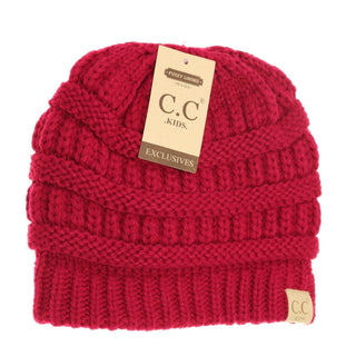 Kids Solid Fuzzy Lined CC Beanie - Just Believe Boutique