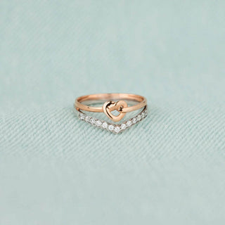 Knotted Heart Shape Inlaid Zircon Ring - Just Believe Boutique