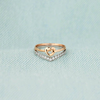 Knotted Heart Shape Inlaid Zircon Ring - Just Believe Boutique