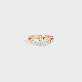 Knotted Heart Shape Inlaid Zircon Ring - Just Believe Boutique