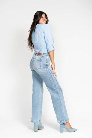 Light Indigo High Waist Denim JB - Just Believe Boutique
