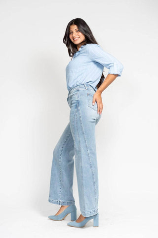 Light Indigo High Waist Denim JB - Just Believe Boutique