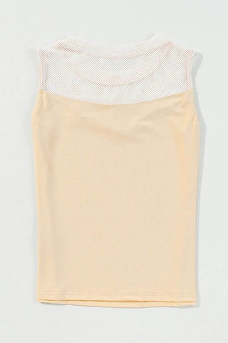 Mesh Patchwork Crew Neck Tank - Just Believe Boutique