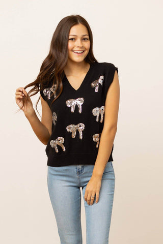 Midnight Bows Vest - Just Believe Boutique