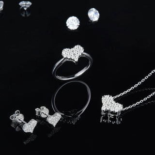 Moissanite 925 Sterling Silver Heart Ring - Just Believe Boutique