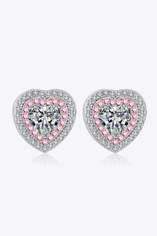 Moissanite Heart-Shaped Stud Earrings - Just Believe Boutique