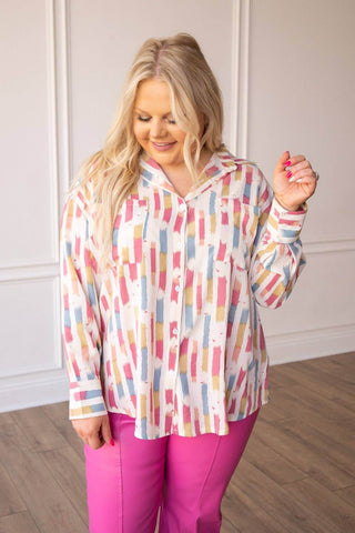 Mrs. Frizzle Button Down - Just Believe Boutique