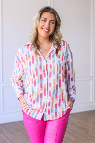 Mrs. Frizzle Button Down - Just Believe Boutique