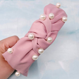 My Everyday Pearl Headband: Rouge Pink - Just Believe Boutique