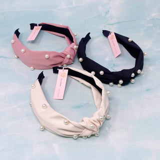 My Everyday Pearl Headband: Rouge Pink - Just Believe Boutique