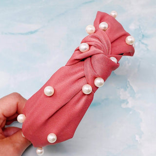 My Everyday Pearl Headband: Rouge Pink - Just Believe Boutique
