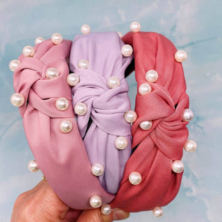 My Everyday Pearl Headband: Rouge Pink - Just Believe Boutique