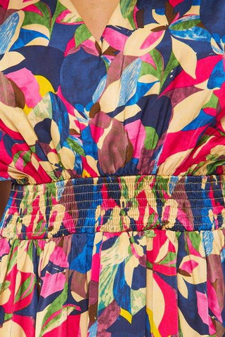 Navy Floral Print Mini Dress - Just Believe Boutique