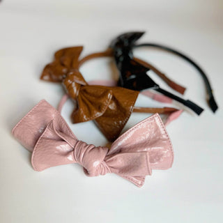 Patent Double Bow Headband: Pink - Just Believe Boutique