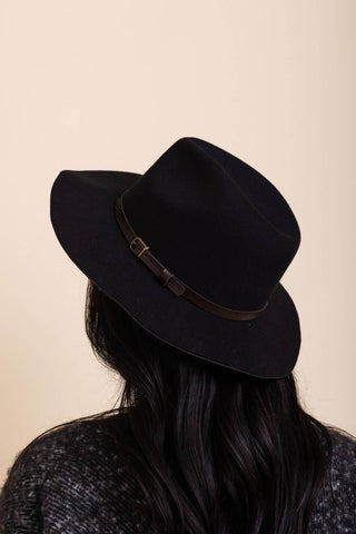 Pinched Front Western Style Hat: Black - Just Believe Boutique