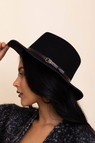 Pinched Front Western Style Hat: Black - Just Believe Boutique